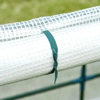 Outsunny Estufa de Jardim Terraço 270x90x90 cm Tipo Casa Tubo de Aço com 3 Janelas Estufa Pequena para Cultivo de Plantas Branco Translúcido(m-8)