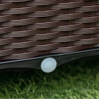 Outsunny Floreira de Plástico Quadrada com 4 Rodas Floreira de Jardim com Orifícios de Drenagem para Cultivo de Plantas em Exterior Pátio Terraço 40x40x31,5cm Marrom(m-10)