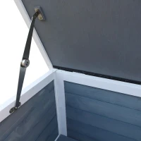 PawHut Casa para Gatos de Madeira Exterior Casa para Gatos de 2 Andares com Teto Abatível Janelas e 2 Plataformas para Terraço Balcão Jardim 51x51x81,3cm Cinza(m-6)