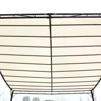 Outsunny Elegant Pergola Gazebo Metal Frame Elegant Scrolling Weather-Resistant Canopy Sun Rain Shade Garden Outdoor Shelter 3x3(m), Cream White(m-9)