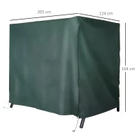 Outsunny 600D Oxford Patio Swing Chair Cover Outdoor Garden Furniture Rain Protection Protector Waterproof Anti-UV Green 205L x 124W x 164H cm(m-3)