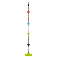 HOMCOM Kids Climbing Rope Tree Swing Disc Swing Seat Outdoor Playground Backyard Hanging Rope Playset for Ages 3-12(m-1)