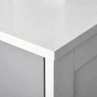 HOMCOM Armário de Sala de Estar com 1 Gaveta 2 Portas e Prateleira Interior Ajustável Móvel Auxiliar de Armazenamento Multiuso para Casa de Banho Cozinha Sala de Jantar 60x30x80cm Branco e Cinza(m-6)