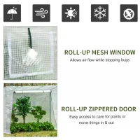 Outsunny 200x77x170cm Walk-in Garden Greenhouse Patio Hot House with Durable Steel Frame Outdoor Tomato Plant House(m-6)