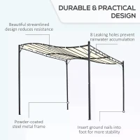 Outsunny Elegant Pergola Gazebo Metal Frame Elegant Scrolling Weather-Resistant Canopy Sun Rain Shade Garden Outdoor Shelter 3x3(m), Cream White(m-4)