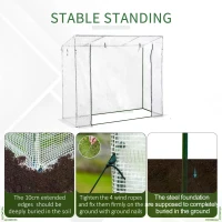 Outsunny 200x77x170cm Walk-in Garden Greenhouse Patio Hot House with Durable Steel Frame Outdoor Tomato Plant House(m-4)