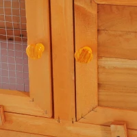 PawHut Coelheira de Madeira Exterior de 2 Níveis Gaiola para 1-2 Coelhos Animais Pequenos com Teto Asfáltico Dobrável e 2 Bandejas Removíveis 90x45x90cm Madeira(m-11)