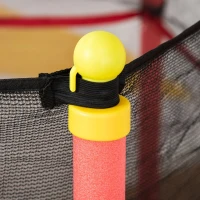 HOMCOM Trampolim para Crianças acima de 3 Anos Cama Elástica Infantil com Rede de Segurança e Estrutura de Aço para Interiores e Exteriores Carga 45kg 163x163x163 cm Vermelho(m-9)