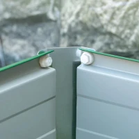 Outsunny Caixa de Plantio de Aço com Luvas Caixa de Plantio Retangular para Cultivos de Plantas Flores para Terraço Jardim Exterior  125x47x40cm Verde(m-7)