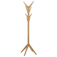 HOMCOM Cabide de Pé de Bambu com 8 Ganchos para Pendurar Roupas Bolsas Chapéus para Entrada Corredor Dormitório 60x60x178cm Natural(m-10)