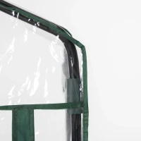 Outsunny Estufa de Jardim Vertical 69x49x193cm com 5 Prateleiras Estufa para Plantas e Cultivos com Cobertura Transparente e Verde de PVC e Aço Preto(m-4)