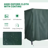 Outsunny 600D Oxford Patio Swing Chair Cover Outdoor Garden Furniture Rain Protection Protector Waterproof Anti-UV Green 205L x 124W x 164H cm(m-4)