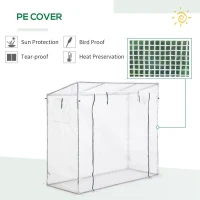 Outsunny 200x77x170cm Walk-in Garden Greenhouse Patio Hot House with Durable Steel Frame Outdoor Tomato Plant House(m-5)