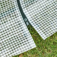 Outsunny Estufa de Jardim Terraço 270x90x90 cm Tipo Casa Tubo de Aço com 3 Janelas Estufa Pequena para Cultivo de Plantas Branco Translúcido(m-6)