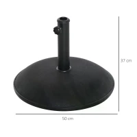 Outsunny 25kgs Round Parasol Base Concrete Umbrella Weight Stand Patio Outdoor Black Dia 49cm(m-3)