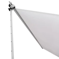 Outsunny Toldo Manual Retrátil para Exterior 300x150x170-280cm Toldo Enrolável Altura Ajustável com Manivela Proteção Solar para Terraço Balcão Jardim Branco(m-9)