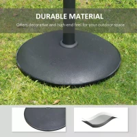 Outsunny 25kgs Round Parasol Base Concrete Umbrella Weight Stand Patio Outdoor Black Dia 49cm(m-5)