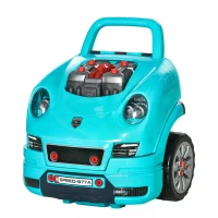 HOMCOM Kids Truck Engine Toy Set, with Horn, Light, Car Key, for Ages 3-5 Years - Teal(m-14)
