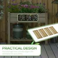 Outsunny Garden Wooden Planters， Raised Garden Bed with Legs and Storage Shelf Elevated Wooden Planter Box(m-6)