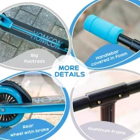 HOMCOM Kids Scooter Foldable Kick Scooter with Adjustable Height Brake for Boys and Girls(m-6)