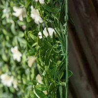 Outsunny 12PCS Artificial Boxwood Wall Panels 50cm x 50cm Rhododendron Privacy Fence Screen Faux Hedge Greenery Backdrop for Home Garden Backyard Balcony(m-8)