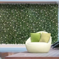 Outsunny 12PCS Artificial Boxwood Wall Panels 50cm x 50cm Rhododendron Privacy Fence Screen Faux Hedge Greenery Backdrop for Home Garden Backyard Balcony(m-10)