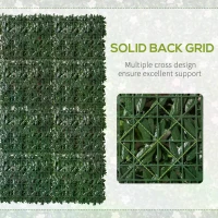 Outsunny 12PCS Artificial Boxwood Wall Panels 50cm x 50cm Rhododendron Privacy Fence Screen Faux Hedge Greenery Backdrop for Home Garden Backyard Balcony(m-5)