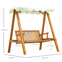 Homcom Balancoire de Jardin Deux Places Blanc 162 x 130 x 185 cm(m-3)