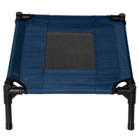 PawHut Cama para Animais de Estimação Cama Elevada para Cães Gatos Portátil Tecido Transpirável para Exterior Interior 64x46x18cm Azul(m-8)