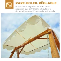 Homcom Balancoire de Jardin Deux Places Blanc 162 x 130 x 185 cm(m-6)