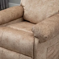 HOMCOM Poltrona Relax Reclinável com Apoio para os Pés Retrátil Encosto Alto Bolso Lateral Acolchoado Grosso 88x91x108 cm Bege(m-9)