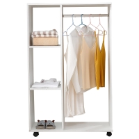 HOMCOM Armoire de Rangement blanche à Roulettes 80 x 40 x 128 cm
