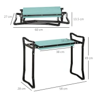 Outsunny 2-in-1 Garden Patio Seat Kneeling Pad Support Bench Foldable Knee Protector - Green(m-3)