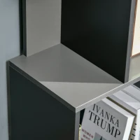HOMCOM Bibliothèque étagère Meuble de Rangement 3 Niveaux Design Contemporain MDF E1 Bicolore Gris Noir(m-13)
