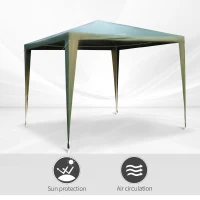 Outsunny 2.7m x 2.7m Garden Gazebo Marquee Party Tent Wedding Canopy Outdoor(Green)(m-6)