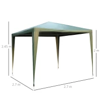 Outsunny 2.7m x 2.7m Garden Gazebo Marquee Party Tent Wedding Canopy Outdoor(Green)(m-3)