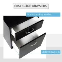 HOMCOM Computer Desk PC Table Modern Home Office Writing Workstation Furniture Printer Shelf Rack w/ Storage Drawer & Shelves -black(m-6)