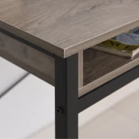 HOMCOM Study Desk with Open Shelves Drawer Writing Table Computer Desk Industrial Design Furniture for Home Office & Study Use Grey(m-11)