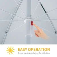 Outsunny 88" Arc 2.2M Fishing Umbrella Beach Parasol with Sides Brolly Shelter Canopy Shade, FREE Carry Bag Included, Green(m-4)