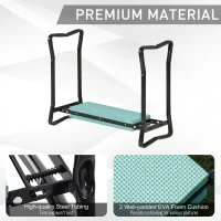 Outsunny 2-in-1 Garden Patio Seat Kneeling Pad Support Bench Foldable Knee Protector - Green(m-6)