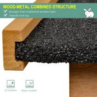 PawHut Guinea Pig Hutch Rabbit Hutch Wood-metal Elevated Pet House Bunny Cage with No-Leak Tray Ramp Openable Roof Outdoor 89.5 x 45 x 81cm Light Yellow(m-4)