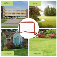 HOMCOM Set of 2 Foldable Soccer Goal with All Weather Tetrolon Net for Football Practice Kids Youth Outdoor Sport(m-4)