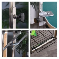 PawHut Mesa de Aseo para Mascotas Plegable Mesa Peluquería Canina Altura Ajustable Forma de Hueso con Cesta Caucho Acero 94,5x55,3x80,6 cm Verde(m-8)