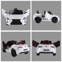 HOMCOM Coche Eléctrico para Niños +3 Años Automóvil LEXUS LC500 Control Remoto y Manual con Música Bocina y Faros Soporta Máx.30 kg 106x63x44cm Blanco(m-8)