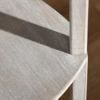 HOMCOM Lámpara de Pie de Madera con 3 Estantes Pantalla PVC Interruptor de Pie Estilo Moderno para Dormitorio Sala de Estar Salón Estudio 32x32x150 cm Roble Gris y Blanco(m-8)