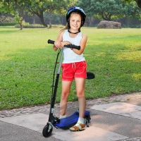 HOMCOM Monopattino EScooter con Sedile per Bambini Velocità Max 12KM/H 81.5 x 37 x 96cm Blu(m-2)