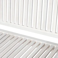 Outsunny Panchina da Giardino 2 Persone a Doghe per Esterno Legno di Acacia 117 x 63 x 90 cm Bianco(m-6)