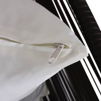 Outsunny Set Mobili da Giardino in Rattan 3 Pezzi 2 Poltrone Tavolino Piano in Vetro Struttura in Acciaio Marrone(m-8)