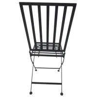 Outsunny Set Mobili da Giardino 1 Tavolo e 2 Sedie Pieghevole in Mettallo 70 x 70 x 70 cm Nero(m-9)