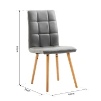 HOMCOM Set 2 Sedie Sala da Pranzo Moderne Imbottite, Legno 45×56×93cm Grigio(m-3)